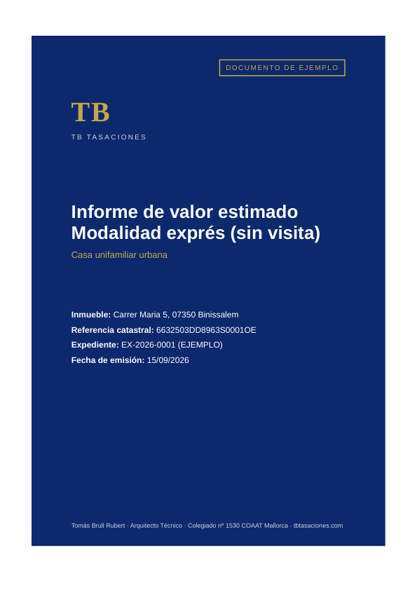 Portada del informe de ejemplo
